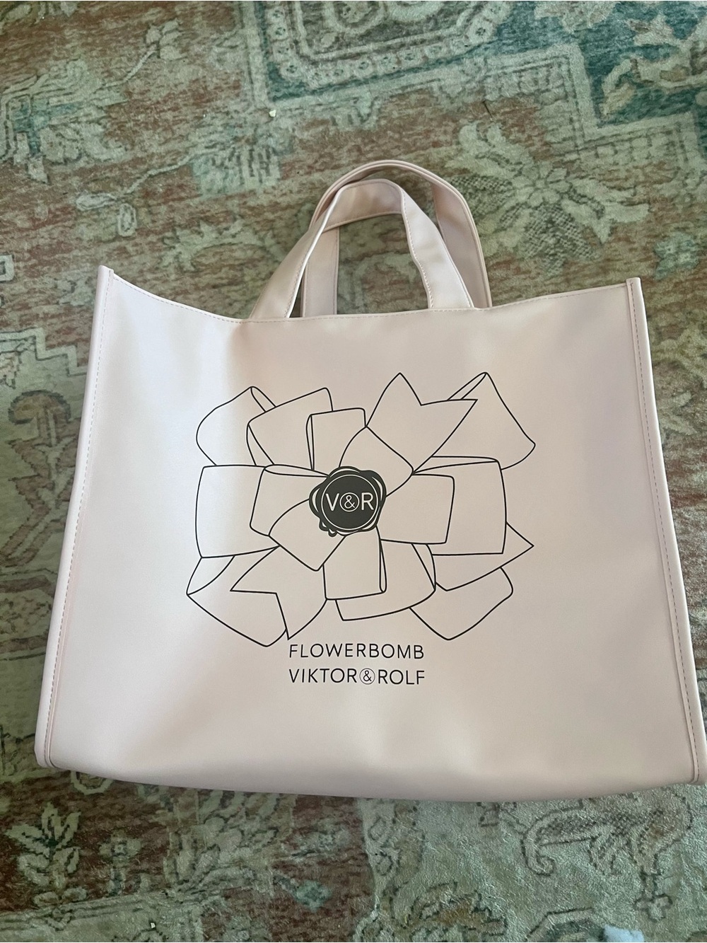 Viktor & Rolf Blush Floral Graphic Tote